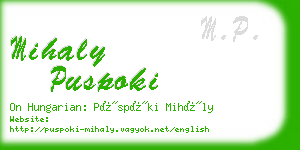 mihaly puspoki business card